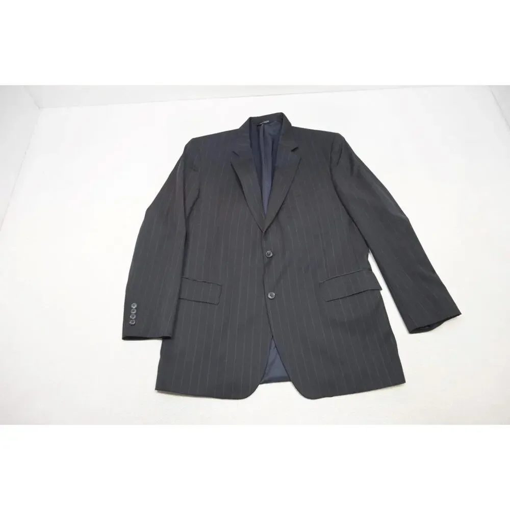 Jos A‎ Bank 100% Wool Striped 2 Piece Suit Pants Jacket Mens Sz 38 x 32 44 L